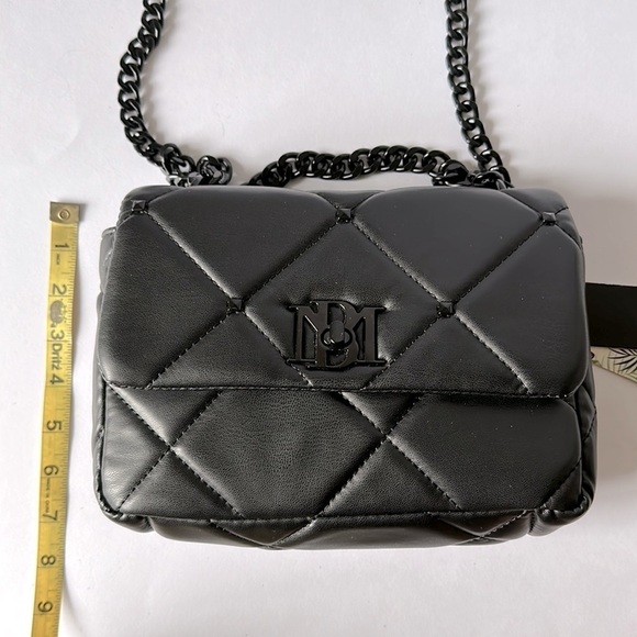 NWT BADGLEY MISCHKA Black Studded Quilted Chain Strap Shoulder Bag - Picture 11 of 11
